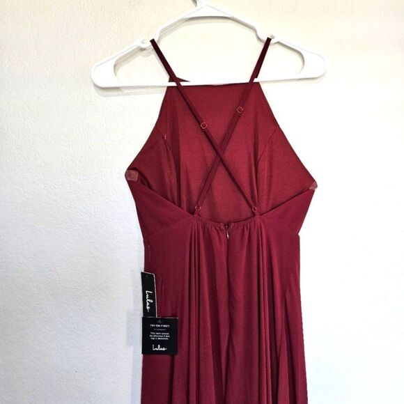 NWT Lulus | Mythical Kind of Love Wine Red Maxi Flowy Long Dress, Women's Small - Picture 7 of 11